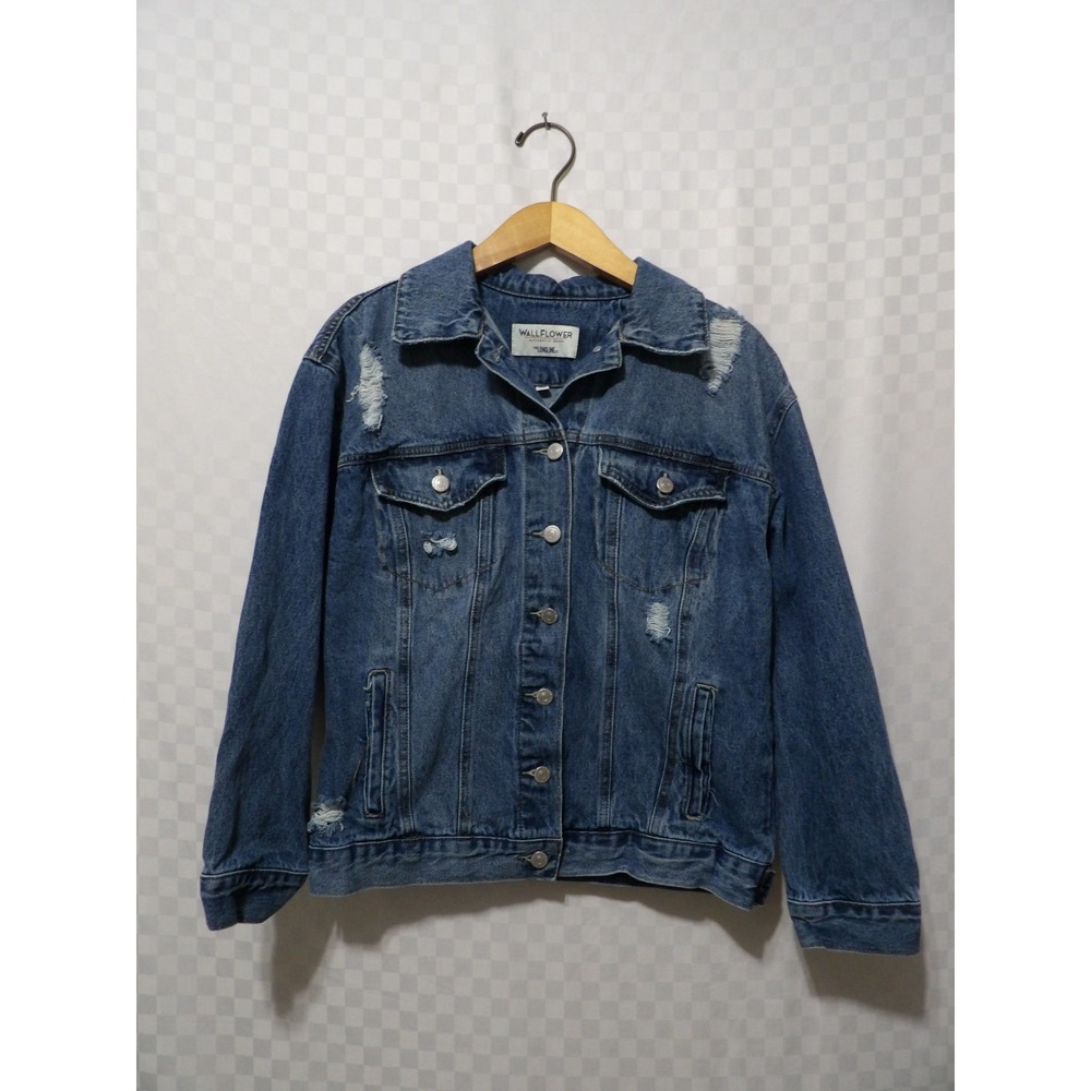 WALLFLOWER Distressed Jean Jacket | S